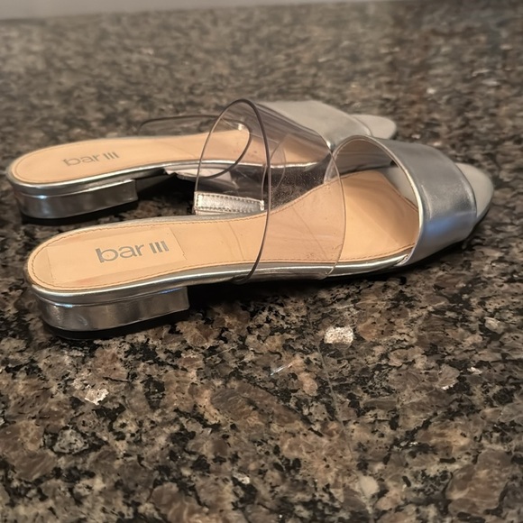 Bar III Silver Women's Slide Sandals 8 - Picture 4 of 7